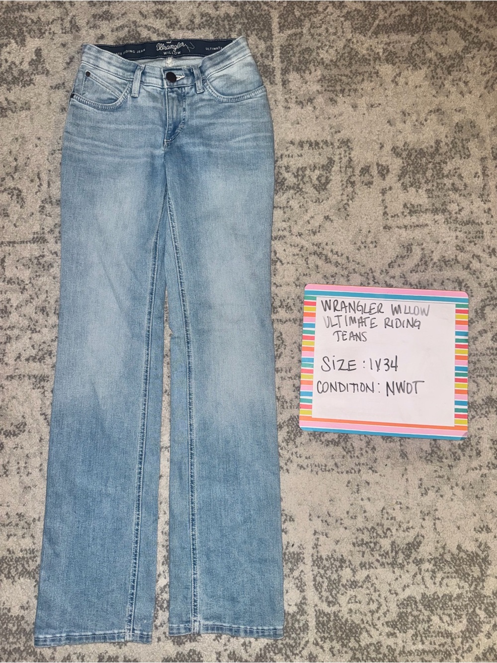 Wrangler Willow Ultimate Riding Jeans in Light Blue sz 1x34 NWOT